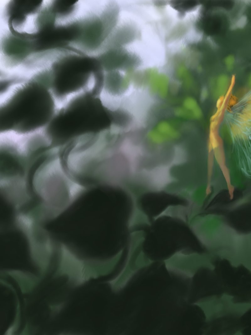 Fairy in the forest digital painting
