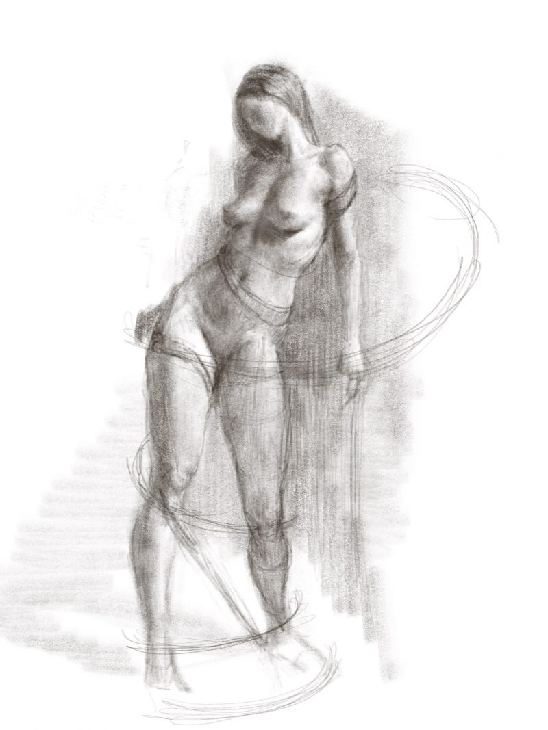Restrictions and freedom digital figure drawing by Ifat Glassman