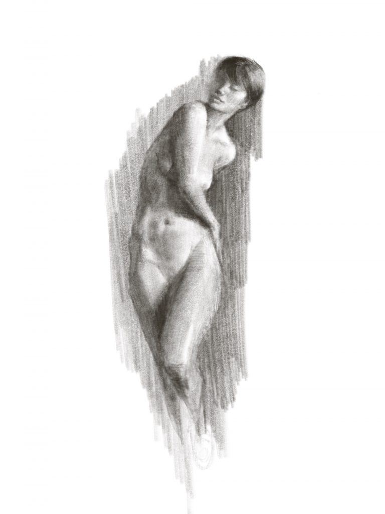 Figure in Motion Drawing by Ifat Glassman